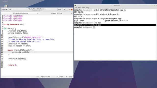 Example of C++ String Streams: String Tokenizing смотреть онлайн