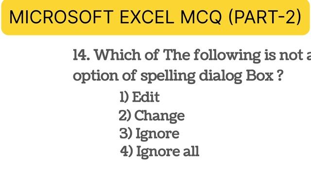 MS Excel Mcq Question with Answar (PART-2) | Top 10 Excel MCQ Question | смотреть онлайн