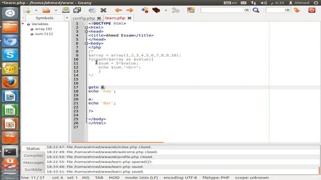 26- جملة Goto in PHP смотреть онлайн