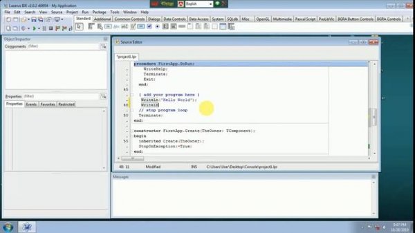 How to create console Application in Lazarus IDE