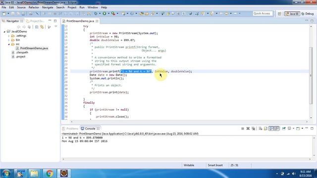 How to use printf method of PrintStream to write the formatted data? | Java IO | Java Tutorial смотреть онлайн