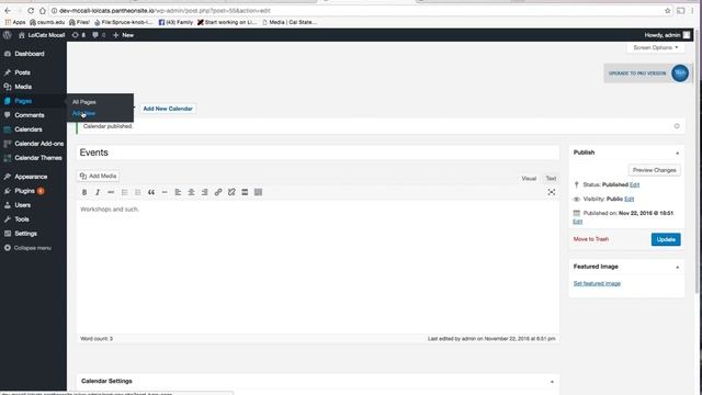wordpress calendar смотреть онлайн