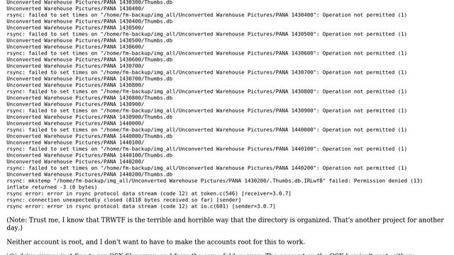 Why do I get an "rsync: failed to set times on ... : Operation not permitted (1)" error on... смотреть онлайн