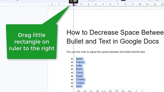 How to Decrease Space Between Bullet and Text in Google Docs смотреть онлайн