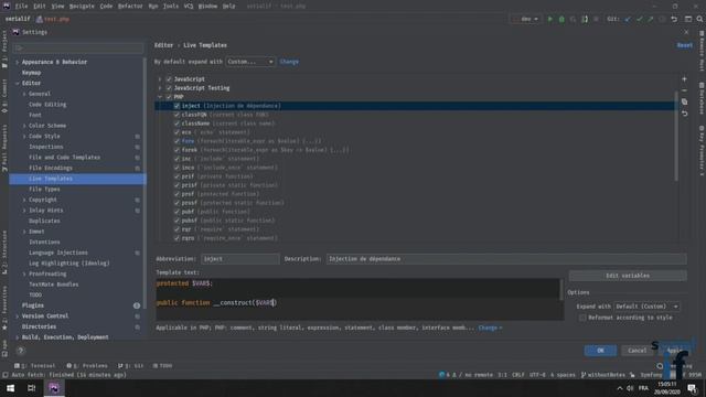 PhpStorm : Live Templates смотреть онлайн