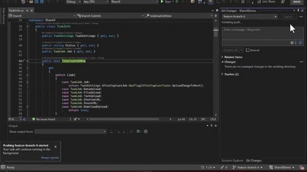 Create a Pull Request in Visual Studio