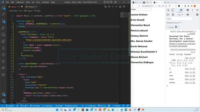 #ReactJS React Search Filter | React JS Search Bar in React Hooks | React Tutorials for Beginners смотреть онлайн