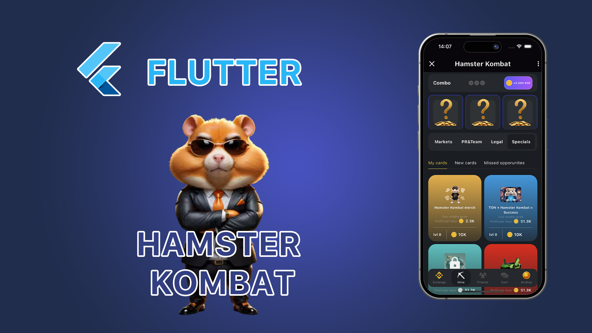 Hamster Kombat. Specials Cards. Flutter Application смотреть онлайн