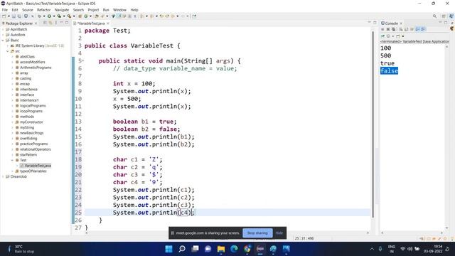 Session - 4 (How declare and initialize a variable in java) смотреть онлайн