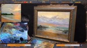 Морской пейзаж на холсте ► Как нарисовать закат на море