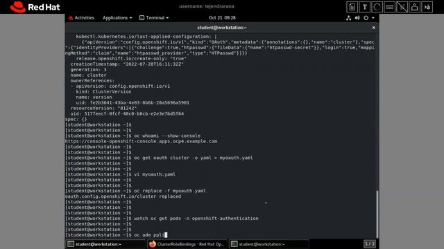 OpenShift Administration RedHat Ex280 Prectice Exam - Configure HTPasswd Cluster Groups permissions смотреть онлайн