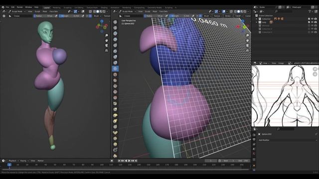 Blender 3D Sculpting ( Timelapse ) - Jessica Rabbit