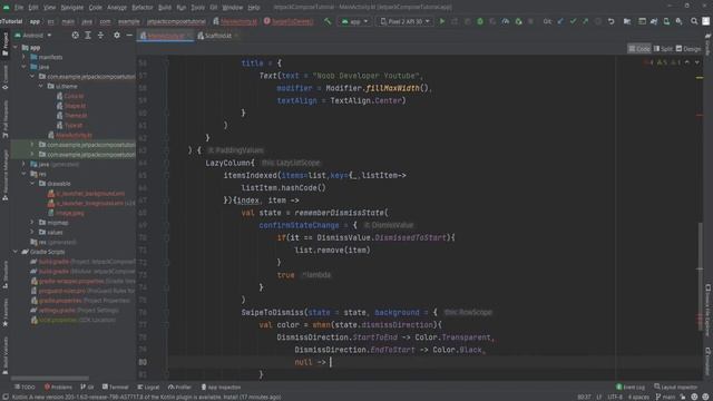 Swipe To Delete Item in Android Jetpack Compose Android Studio смотреть онлайн