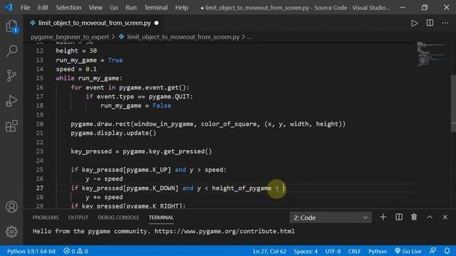 How to Limit Movement of Object Within a Window in Pygame in Hind/Urdu смотреть онлайн