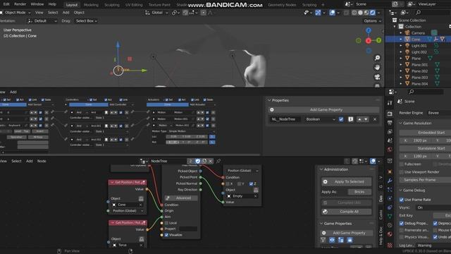 [UPBGE 3.0]Logic Node Editor (Ray ,Set Position )Part 2 смотреть онлайн