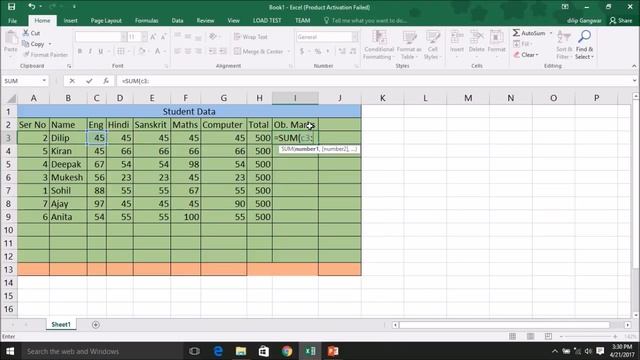 PART 10 EXCEL How to Create a mark sheet pass-fail grade division formula смотреть онлайн