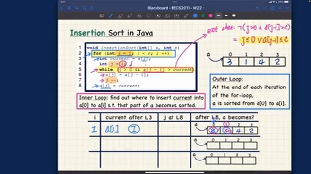 [HD] EECS2011 W22 - Lecture 2 - Part B4 - Insertion Sort: Java and Tracing смотреть онлайн