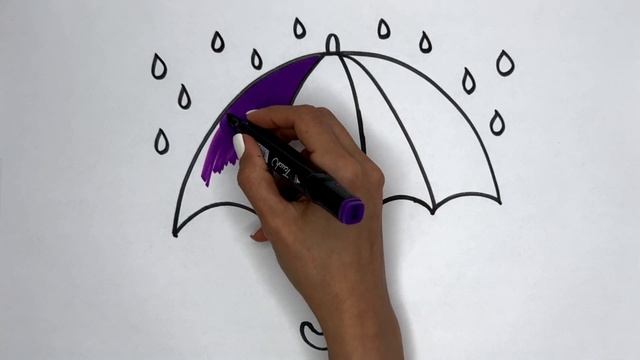 How Do You Draw A Simple Cartoon Umbrella | Step By Step Drawing An Umbrella For Kids