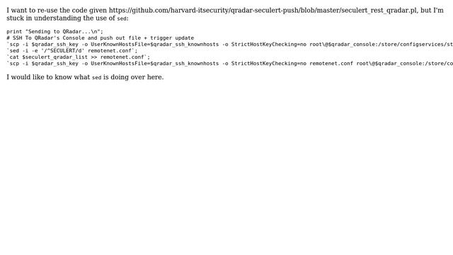Unix & Linux: Use of sed in perl? смотреть онлайн