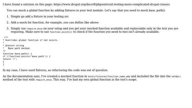 Is there a way to mock a procedural function from common.inc in a test without an external library? смотреть онлайн