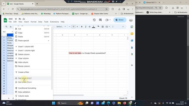 How do I sort data in a Google Sheets spreadsheet? смотреть онлайн