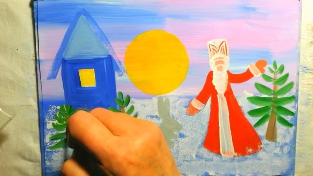 Как нарисовать сказку "Дед Мороз Зайке новую шубку подарил" смотреть онлайн