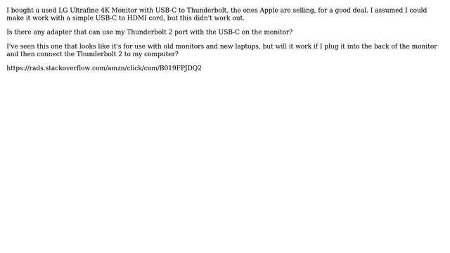 Apple: Using Late 2013 MacBook Pro with LG Ultrafine 4K Monitor - USB-C to Thunderbolt 2? смотреть онлайн
