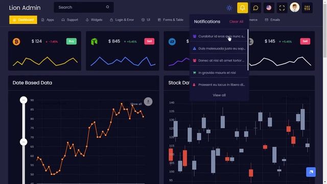Bootstrap Admin Web App Templates Dashboard with LTR Dark Theme смотреть онлайн