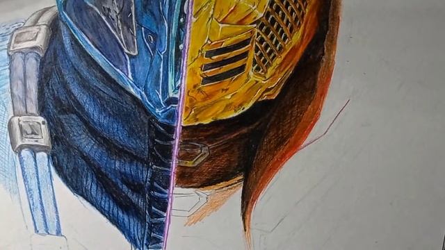 Drawing Mortal Kombat - Sub Zero VS Scorpion | Time Lapse | ArtNaut смотреть онлайн
