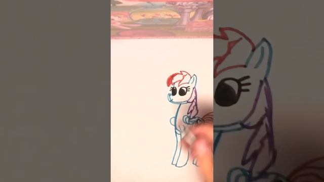 Рисовала. Урок1 Как рисовать пони Rainbow Dash. смотреть онлайн