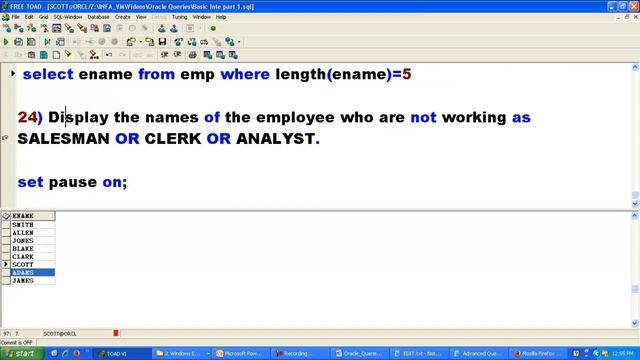 Oracle Scenarios: Basic queries part 6 смотреть онлайн