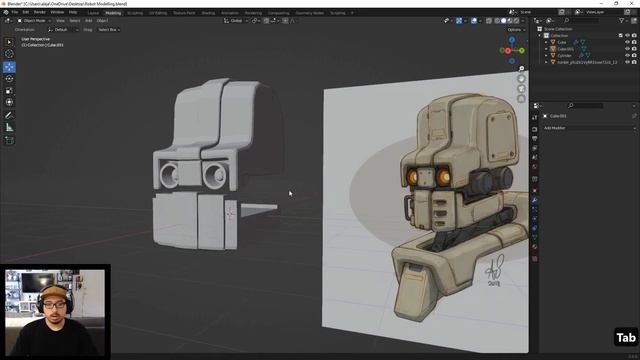 Blender | Modelling a Robot Head part 2 смотреть онлайн
