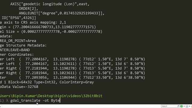 Convert Raster from one data type to another (32 bit to 8 bit) - gdal_translate смотреть онлайн