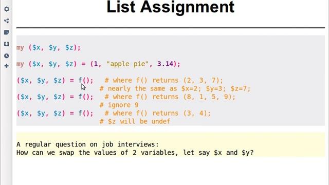 Beginner Perl Maven tutorial 4.2 - list assignment смотреть онлайн