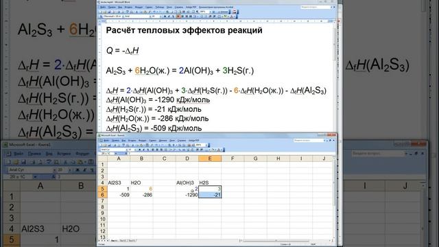 Расчёт тепловых эффектов реакций по табличным данным смотреть онлайн