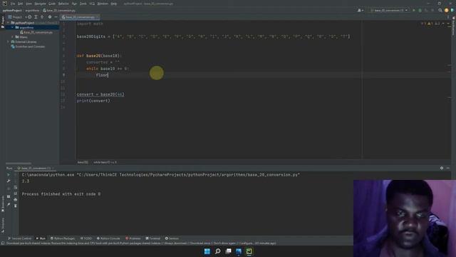 Solving an interview question for beginners with python. Converting base 10 digits to to base 20. смотреть онлайн
