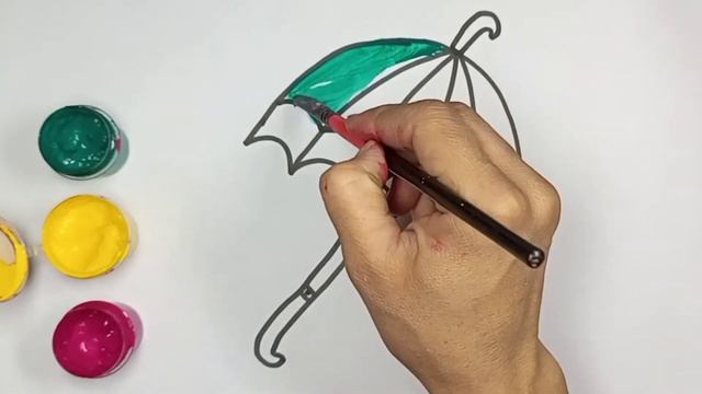 Rainbow umbrella drawing/Bolalar uchun soyabon rasm chizish/Рисование зонтика для детей смотреть онлайн