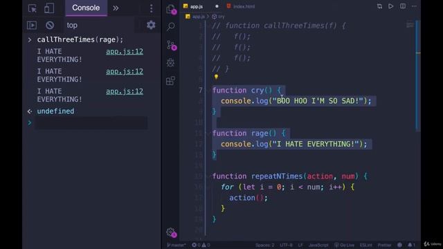 An advance look at Functions: Functions as Arguments--The Modern JavaScript Bootcamp смотреть онлайн