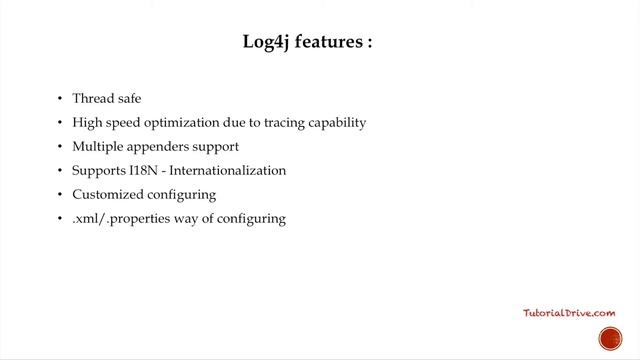Log4j features | Log4J tutorial смотреть онлайн