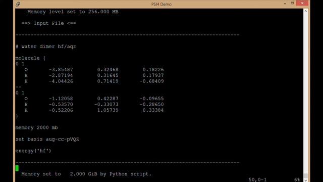 Psi4 Output File Structure смотреть онлайн