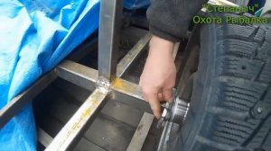 Самодельный гусеничный вездеход  Устанавливаем КПП Ставим ступицы Режем ленту (19)