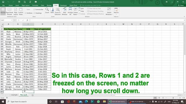 Freeze row and column while scrolling #microsoft #excel #freeze смотреть онлайн
