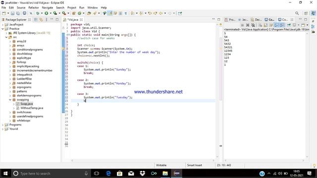 Code for Week Days using Switch Cases in Java Eclipse | | Java смотреть онлайн