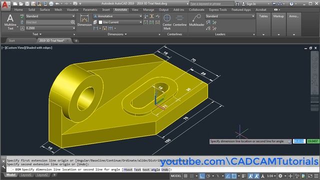 AutoCAD 2019 3D Dimensioning Tutorial смотреть онлайн