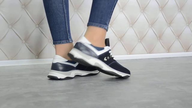 Женские кожаные кроссовки синего цвета (RV1131 синсот) смотреть онлайн