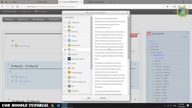 UoB Moodle Tutorial смотреть онлайн
