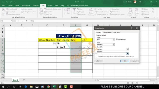 59. Data Validation -Class#59 -Microsoft Excel 2019 Complete -Course -Urdu -Hindi смотреть онлайн