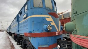 Музей железнодорожного транспорта и Рижский вокзал. Поезда, ЧМЭ2, Сокол, ЭР9П, ВЛ23, ВЛ8, ТЭ2, ТЭ3