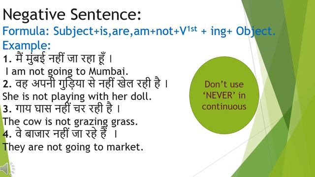 PRESENT CONTINUOUS TENSE NEGATIVE SENTENCE смотреть онлайн