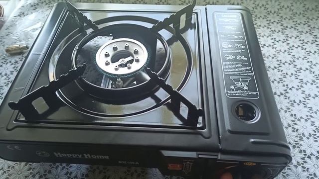 Портативная одноконфорочная газовая плита для приготовления пищи для компании. Happy Home BDZ 155A смотреть онлайн